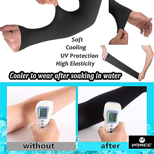 YQXCC 6 Pairs Arm Sleeves | Cooling UV Sun Protection | Sports Compression Sleeves | for Men Women