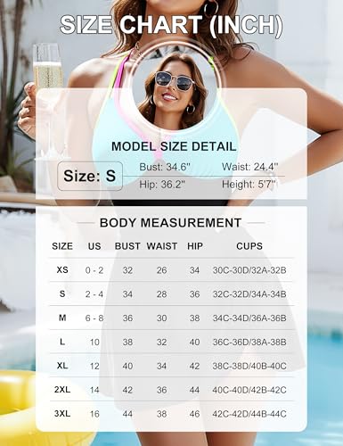 Blooming Jelly Womens One Piece Swim Dress Color Block Tummy Control Swimsuits Tie Knot Crisscross Back Bathing Suit