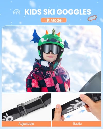 OutdoorMaster Kids Ski Goggles OTG Snowboard Goggles with 100% UV Protection Kids Snow Goggles for Boys Girls Toddler