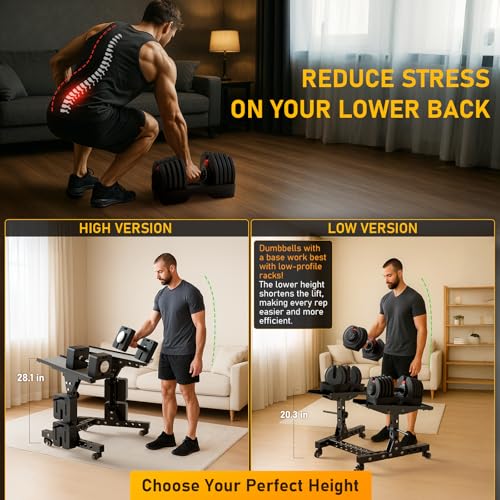 Eisenlink Adjustable Dumbbell Rack & Weight Rack, Holds 440 lbs, Space Saving Design for Home Gym Organization