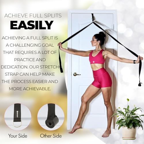 Pilates Stretching Strap with Door Anchor - Flexibility Equipment for Pilates Practitioners - Ideal for Improving Leg Flex...