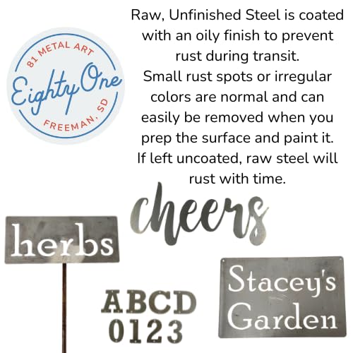 Classic Metal Garden Markers 19 Inches Tall (garlic, Raw, Unfinished Steel (will rust with time))