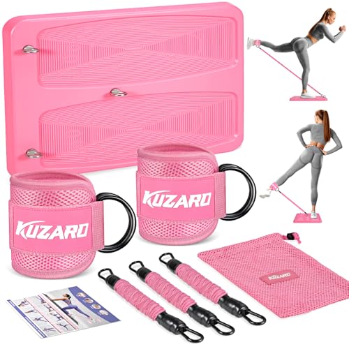 Ankle Resistance Bands with Cuffs & Fitness Board, Legs & Glutes Workout Equipment for Women Home Gym Exercise