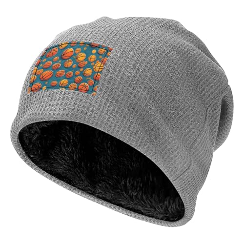 YANYU Basketball Print Lightweight Waffle Pullover Hat Men Women Winter Headwear Outdoor Camping Travel