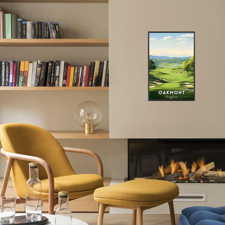Oakmont Golf Course Poster Usa Travel Landscape Canvas Wall Art Unique Golf Lover Aesthetic Pictures Prints Painting For Living Room Bedroom Office Wall Decor 24x36in Unframed