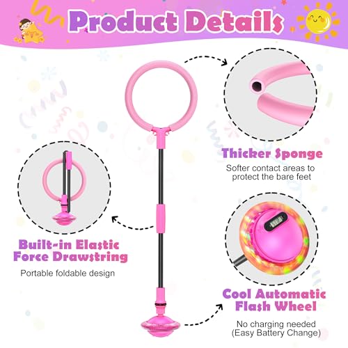 VOOPARK Skip Ball for Kids - Ankle Jump Rope Ball with LED Display, Counter, Time/Distance/Calorie Tracker, Colorful Flash...