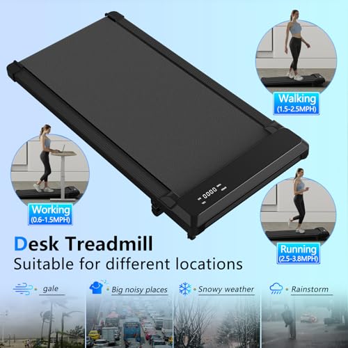 3-in-1 Walking Pad with Incline,2.5 HP Under Desk Treadmill for Home Office,265 LBS Compact Walking Treadmill with LED Dis...