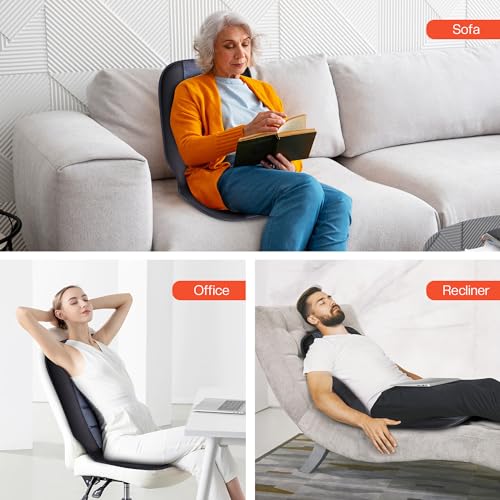 CILI Massage Chair Pad,Back Massager with Heat,Massage Seat Cushion with 10 Vibration Motors,30-60-90 Minutes Heating Opti...