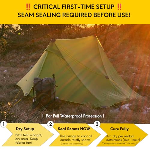 LANSHAN Ultralight Tent 3-Season Backpacking Tent for 1-Person or 2-Person Camping, Trekking, Kayaking, Climbing, Hiking