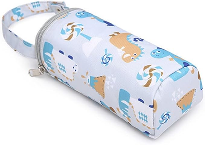 Milk Water Warmer Insulated Bag Baby Nursing Bottle Heater Freshness Preserved Feeding Bottle Bag for Car Travel, 7.87x2.75x3.15in, Black