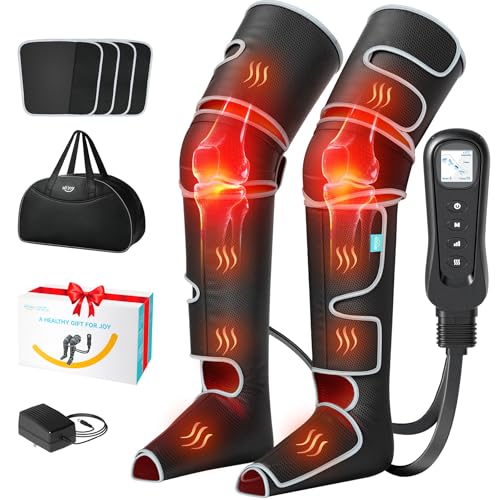 ALLJOY Leg Massager for Circulation and Pain Relief FSA, Gifts for Men Women Dad Mom, Leg Massager with Heat and Compressi...