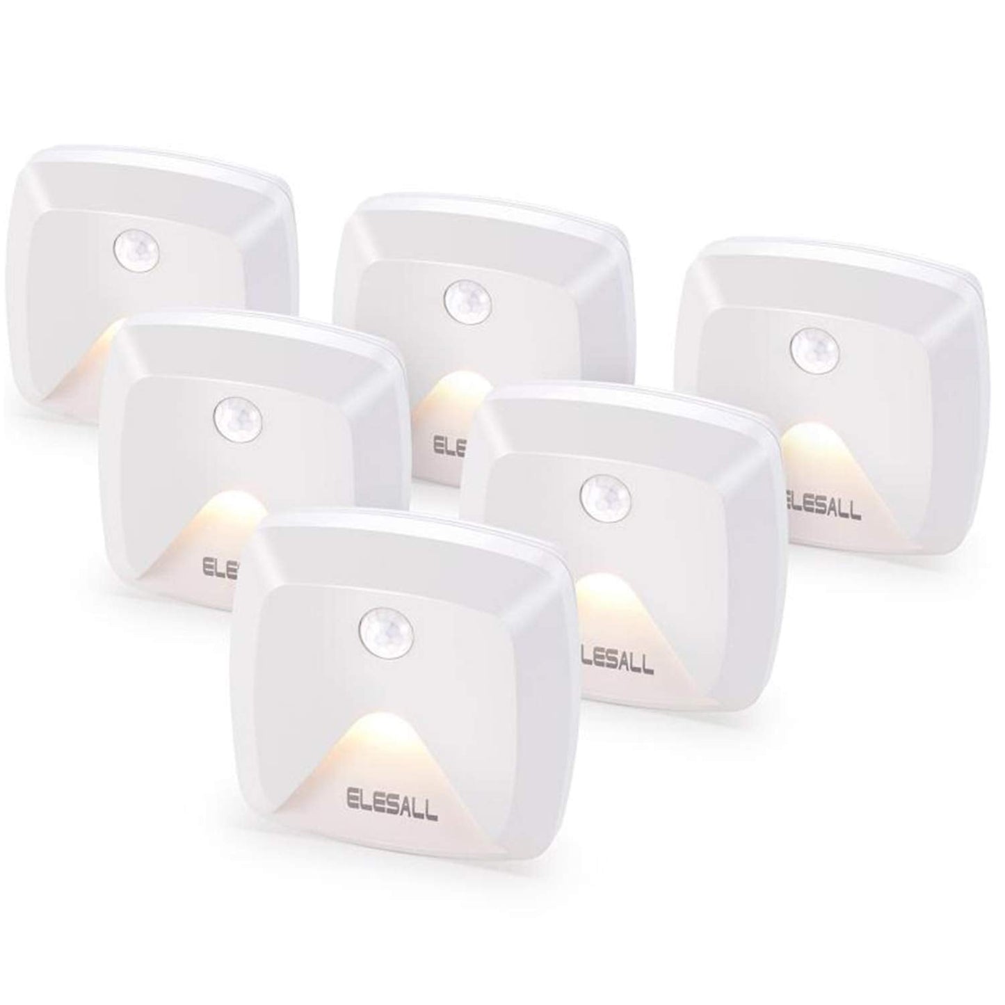 Innofox 10-Pack Stick-On Motion Sensor Lights  Warm White Led Night Light  Stick-Anywhere Stair Lights  Closet Light  Battery Operated Wall Light For Kitchen  Hallway  Bedroom  Bathroom  Stairs