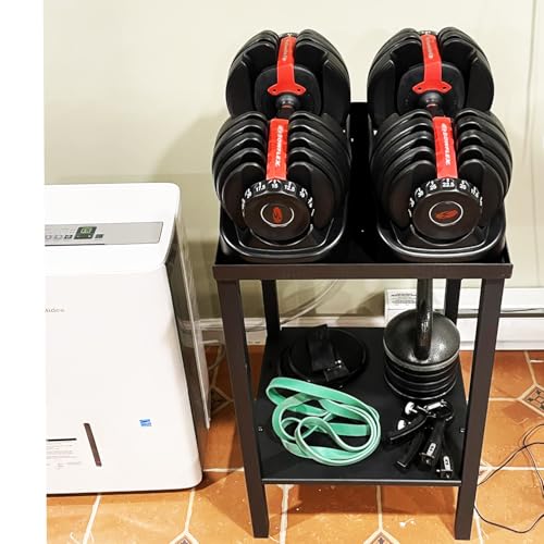 Commercial Heavy Duty Adjustable Dumbbell Stand & Kettlebell Stand, Adjustable Dumbbell Weight Rack, Kettlebell Storage Ra...