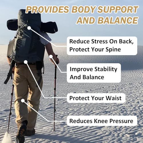 Hiking Poles - AYAMAYA Telescopic Collapsible Trekking Poles with Quick Twist Lock System - Lightweight Aluminum Alloy Tel...