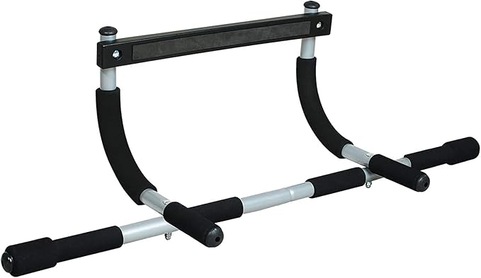 Iron Gym Pull-Up Bar - Total Upper Body Workout Bar for Doorway, Adjustable Width Locking, No Screws Portable Door Frame H...