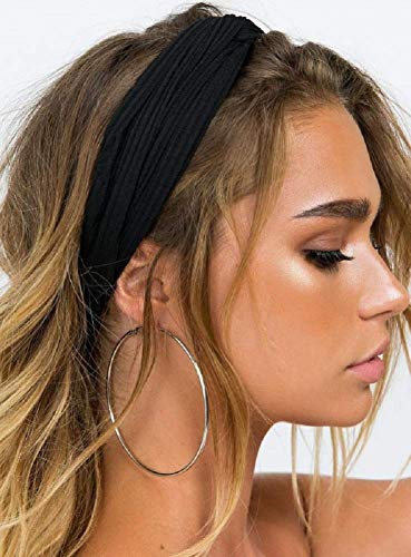 Huachi Headbands for Women Twist Knotted Women Head Bands Boho Stretchy Hair Bands Non Slip for Girls Criss Cross Turban P...