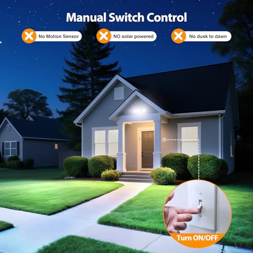 Onforu 2 Pack 75W Flood Lights Outdoor, 7000LM LED Flood Lighting Outdoor Switch Controlled, IP65 Waterproof Exterior Floo...