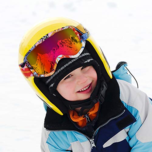 Flantor Kids Ski Goggles,Non-Slip Strap Snow Goggles Snowboard Goggles