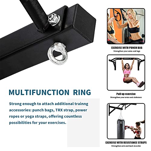 ptlsy Wall Mounted Pull Up Bar Multifunctional with Multi-grip Chin Up Bar Heavy Duty Dip Station for Home Gym Indoor Work...