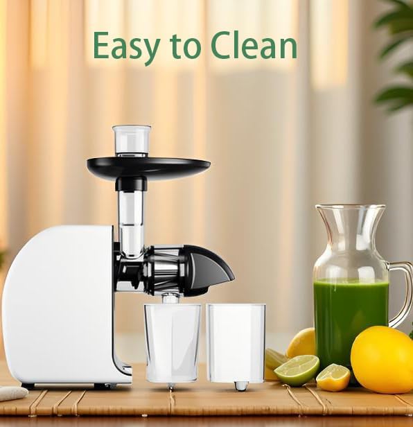 MegaWise Cold Press Slow Masticating Juicer – Quiet Motor, Soft & Hard Modes, Vegetable & Fruit Juice Extractor, Easy-to-Clean Design, High Juice Yield, Black