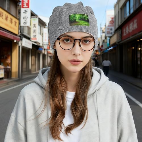 Green Nature Print Lightweight Waffle Pullover Hat Men Women Winter Headwear Outdoor Camping Travel