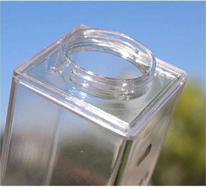 Jinberry 500ml/17Oz Cute Clear Milk Carton Water Bottle Portable Drinkware for Outdoor Climbing Tour or Camping