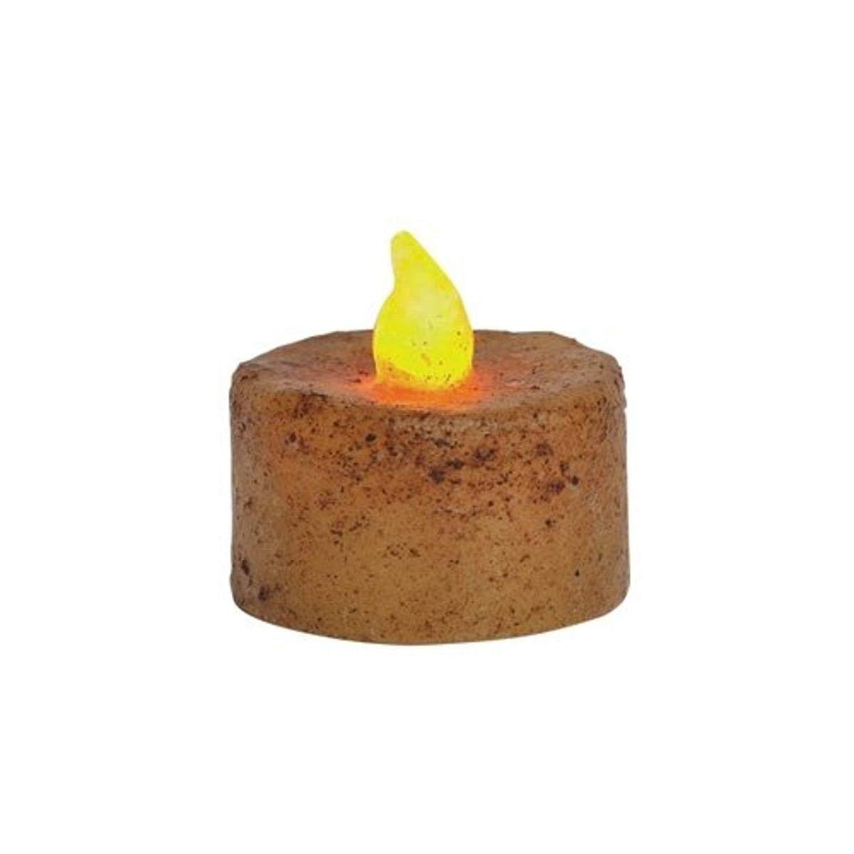 Cwi Gifts 8-Piece Tealight Candle Set With Battery  1-1/4-Inch  Burnt Ivory
