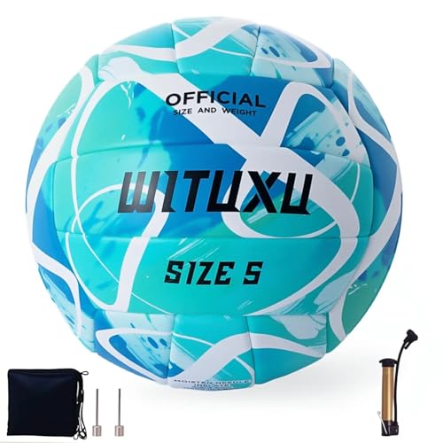 WITUXU Official Size 5 Volleyball, Soft Touch Waterproof PU Leather Cover & Reinforced Rubber Bladder - for Indoor, Outdoo...