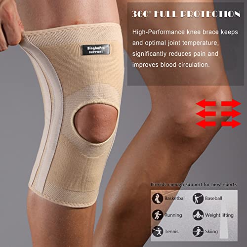 BingboPro Professional Knee Brace With Stabilizer For Men Women,Compression Knee Sleeve Support Brace for Pain Relief, Fas...