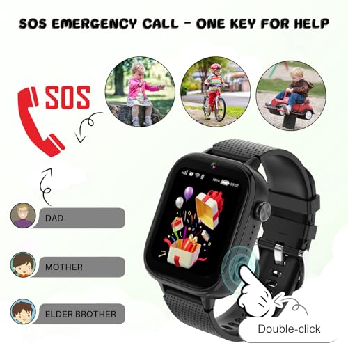 OKYUK 4G Kids Smart Watches Girls Gifts Age 3-12, Smart Watch for Kids with 47 Games, Two-Way Calling Feature, SOS Emergen...