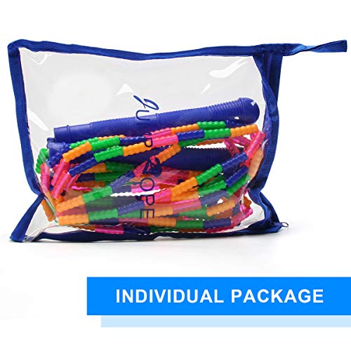 Coolrunner 16 FT Long Jump Rope(1 PACK), Double Dutch Jump Ropes, Soft Beaded Skipping for Kids Adults, Plastic Segmented ...