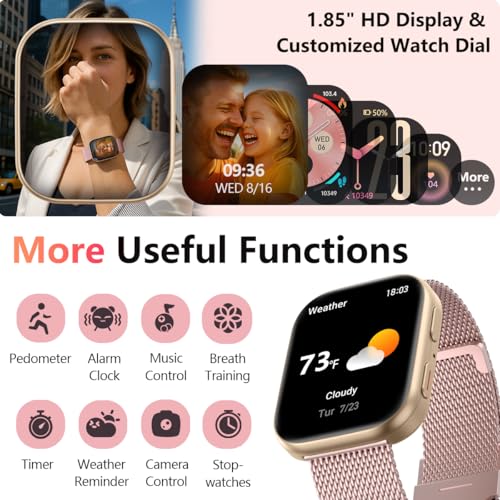 MorePro Health Fitness Tracker with 24/7 Heart Rate/Blood Pressure Monitor, Blood Oxy-gen/Sleep Tracking, 120+ Sports Acti...