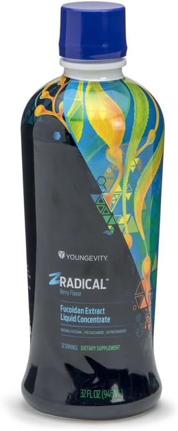 Youngevity ZRadical™ Fucoidan - Organic Maritech Fucoidan Extract & Cofactors (Vitamin C, B12, B6, Dragonfruit, Wolfberry, Milk Thistle) - Immune Support - Super Antioxidant 32 Fl Oz (Pack of 1)