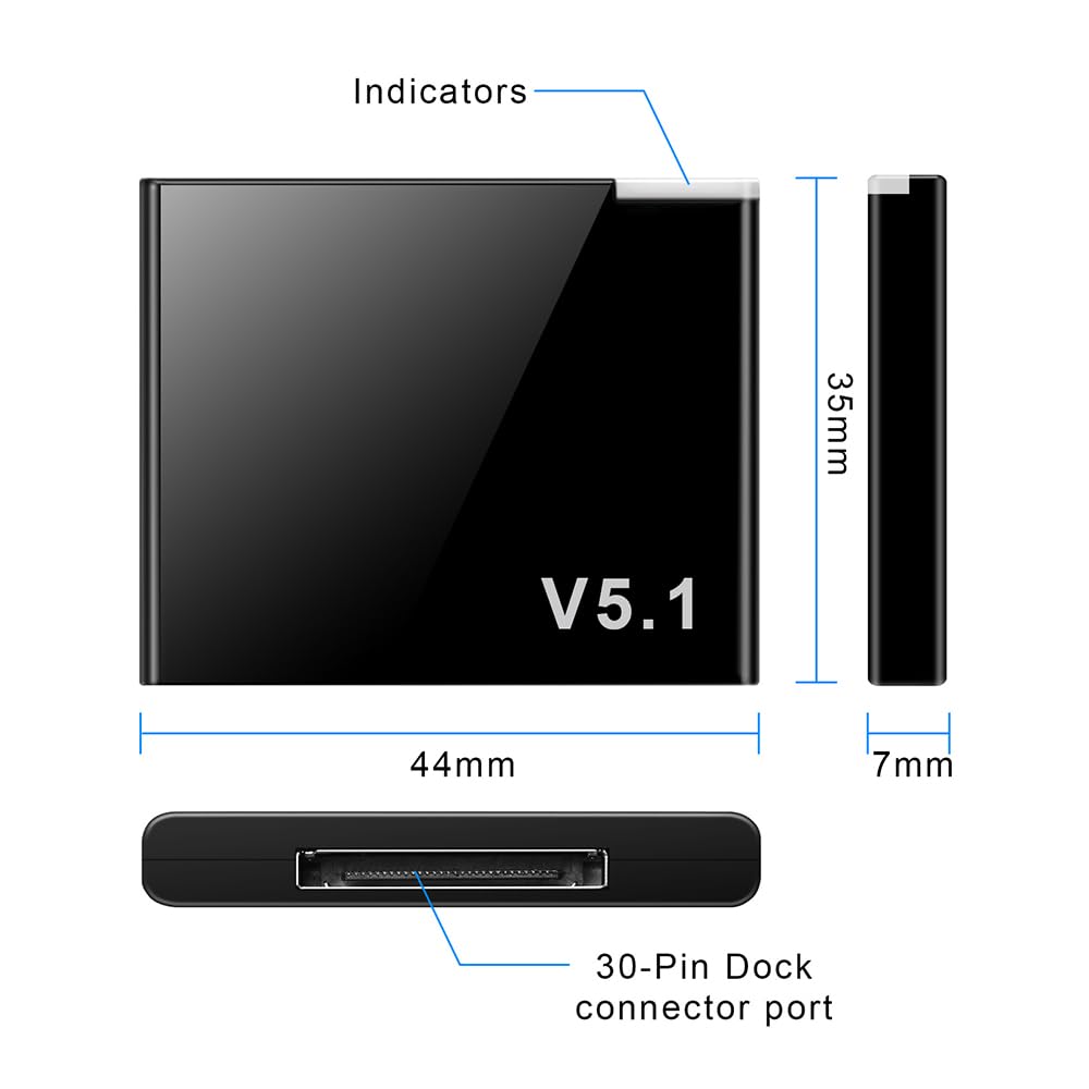 Bluetooth 5.1 Wireless Receiver Adapter For Bose Sounddock Portable Digital Music System Soundlink Air Fit 30Pin Speaker