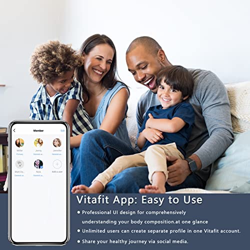 Vitafit Anti-Slip Smart Digital Bathroom Scale for Body Weight, High Accuracy Assured by Weighing Professional Since 2001,...