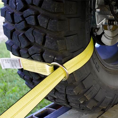 Digank Car Tie Down Straps (4PK) with J Finger Hook Lasso Ratchet Strap 2 Inch x 96 Inch- for Any Car, SUV, Jeep or Sports...