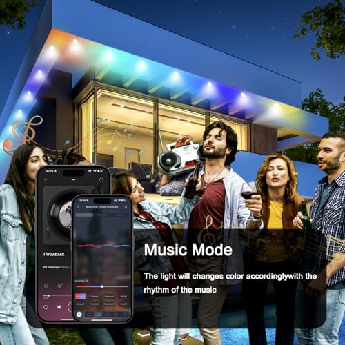Yffshlcs Permanent Outdoor Lights  200Ft Outdoor String Light Smart Rgb With 72 Scene Modes  Ip67 Waterproof Holiday Lights For Outside  App And Remote Control Party Holidays