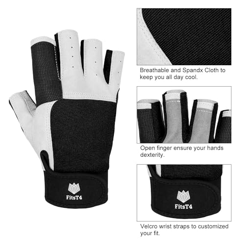 FitsT4 Sports Sailing Gloves 3/4 Finger and Grip Great for Sailing, Yachting, Paddling, Kayaking, Fishing, Dinghying Water...