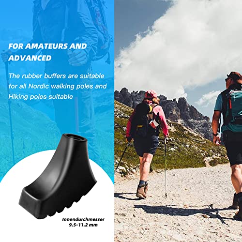 6 Pack Hiking Walking Sticks Rubber Tips, Replacement Tips Protectors for Trekking Poles, Fits Most Standard Hiking, Trekk...