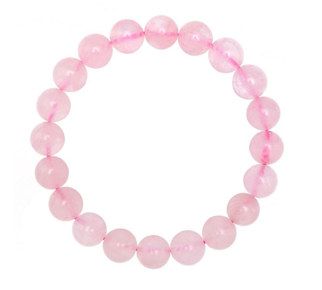 Adabele Real Natural Pink Rose Quartz Gemstone Beaded Bracelet 8.5 inch Stretch Chakra Healing Crystal Stone Jewelry Women Mom G