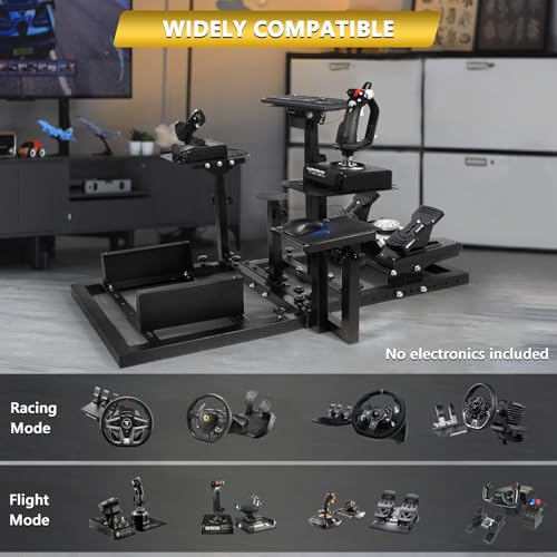 Marada Racing Simulator Cockpit Flight Simulation Adjustable Compatible with Thrustmaster HOTAS Warthog,Logitech G25 G27 G...