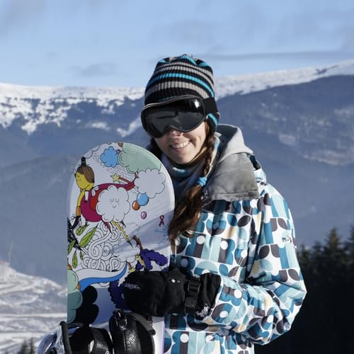 SPOSUNE OTG Ski Goggles Men Women, Over Glasses Anti Fog Snowboard Goggles, UV Protection Snow Goggles for Adult & Youth