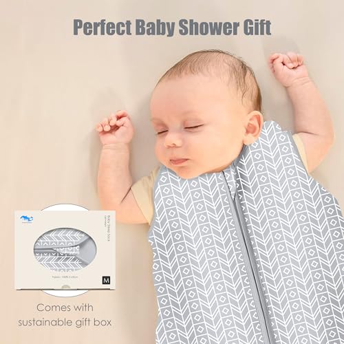 SWEET DOLPHIN 3 Pack Baby Sleep Sack - 100% Cotton 2-Way Zipper TOG 0.5 Infant Wearable Blanket, Newborn Essentials