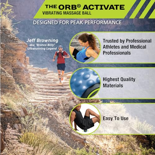 Pro-Tec Athletics Orb Activate Vibrating Massage Ball 4.5”, Blue, Deep Tissue, Muscle Relief, Hamstring, Quadriceps, Calf,...