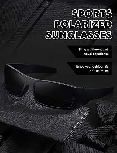TIANYESY Polarized Sunglasses Men Womens Trendy Retro Sports Rectangular Wrap Around Vintage Shot Shield