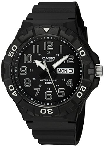 Casio MRW200H Series | Men's Analog Watch | Sporty Design | 100 Meter Water Resistance | Date Display | Rotary Bezel | Reg...