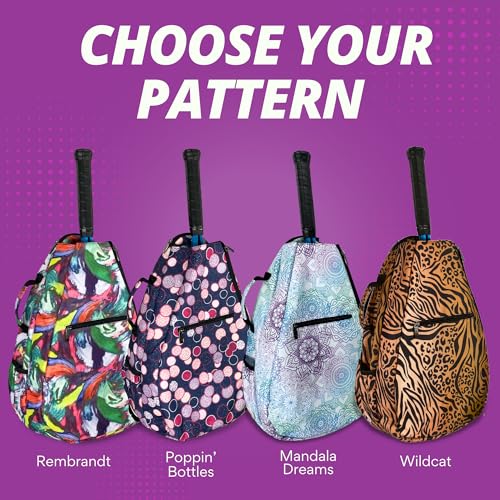 Womens Tennis Backpack - Taboo Fashions Ladies Tennis Bag Holds Two Racquets, Padded Straps and Side Carry Handle