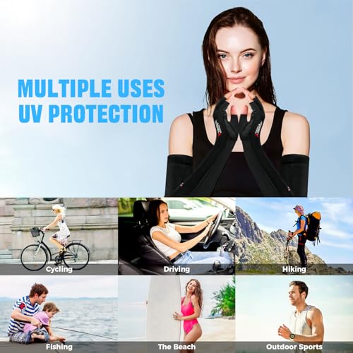 Qeedy UV Protection Gloves - Non Slip Sunblock Gloves for Summer Outdoor Fishing & Driving