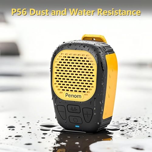 Wearable Bluetooth Speaker,Clip on Wireless Jobsite Water-Resistant Portable Speaker, Built in Mic for Hands-Free/Call, Su...