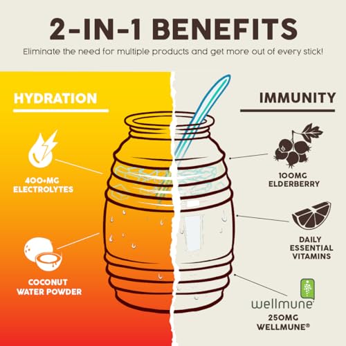 Salud 2-in-1 Hydration Packets + Immunity Electrolytes Powder, Mango - Agua Fresca Drink Mix, Elderberry, Dairy & Soy Fre...